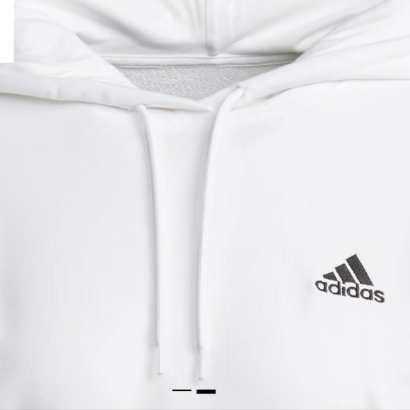 Adidas White Hoodie Essentials 3-Stripes French Terry Crop XS - Picture 2 of 8
